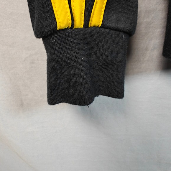Adidas Black Zip Up Hoodie Track Jacket Yellow Stripes Logo Size S - Picture 10 of 12